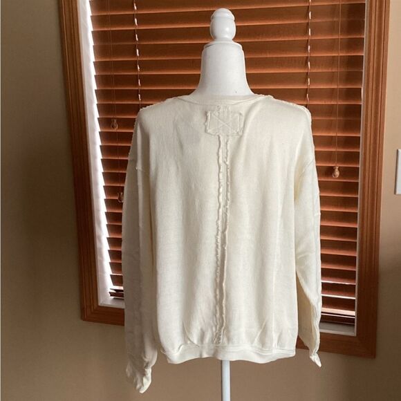 Free People Anyway Textured Tee In Gardenia - Picture 5 of 5